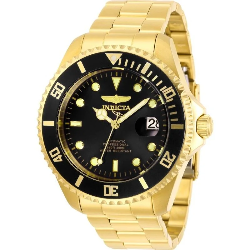 Wide band watches-Invicta Men's 28948 Pro Diver Automatic Gold-Tone Stainless Steel Watch