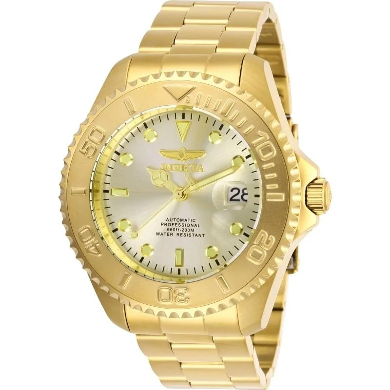 Sport waterproof watches-Invicta Men's 28950 Pro Diver Automatic Gold-Tone Stainless Steel Watch