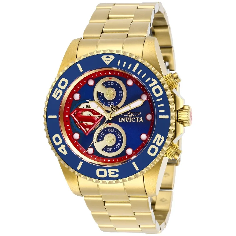 Sport waterproof watches-Invicta Men's 29064 DC Comics Superman Gold-Tone Stainless Steel Watch