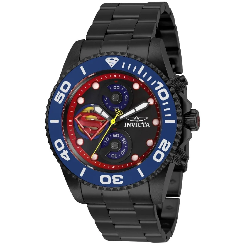 Spinel face watches-Invicta Men's 29065 DC Comics Superman Black Stainless Steel Watch