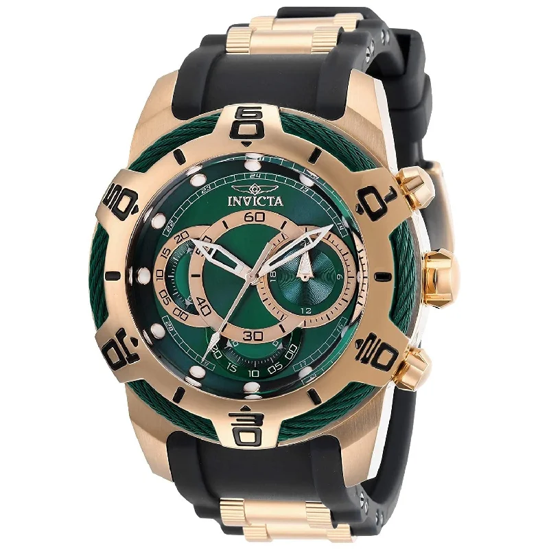 Green band watches-Invicta Men's 29069 Bolt Chronograph Two-Tone Rubber Watch