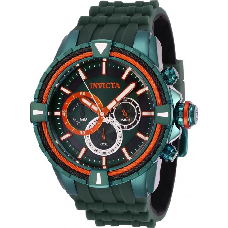 Round strap watches-Invicta Men's 29082 Bolt Green Silicone Watch