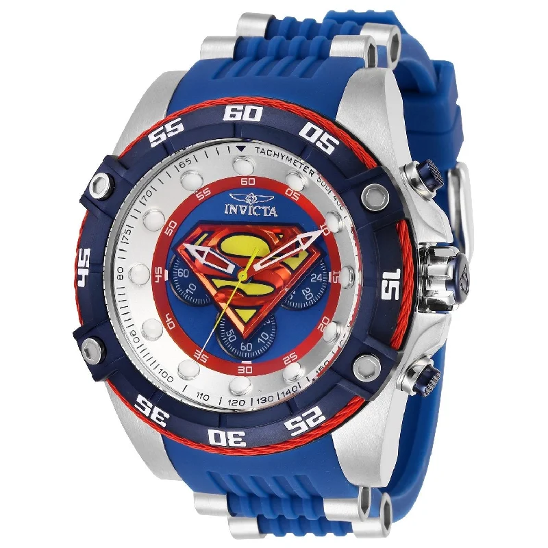 Flex band watches-Invicta Men's 29121 DC Comics Superman Blue Silicone Watch