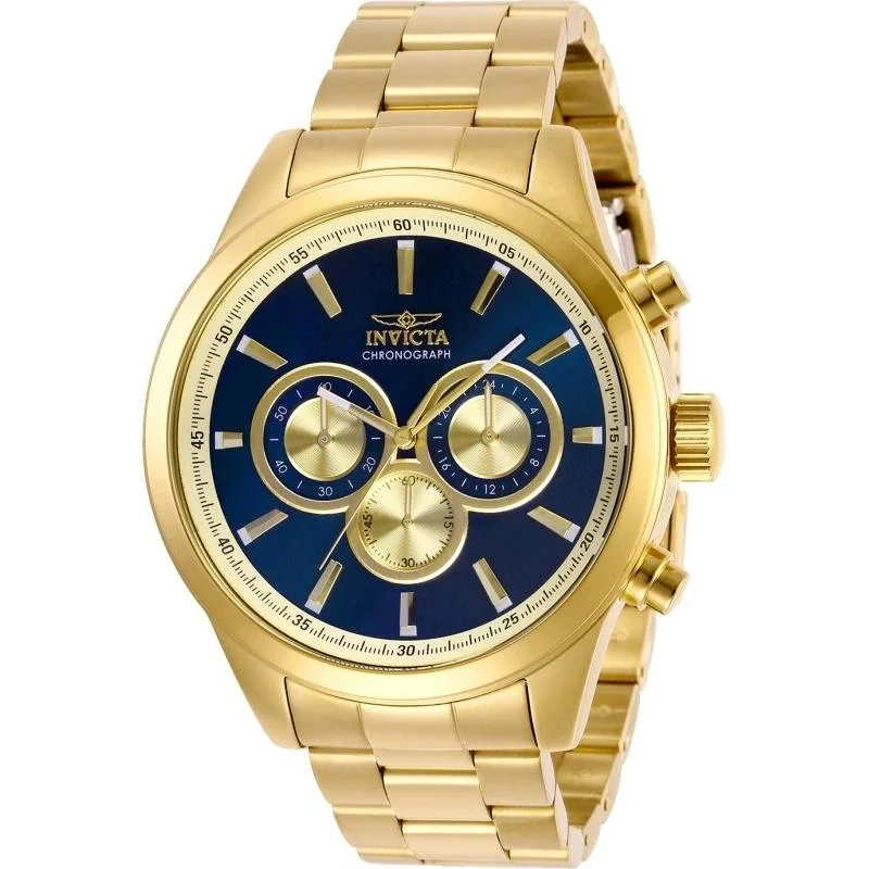 Pink gold face watches-Invicta Men's 29175 Specialty Gold-Tone Stainless Steel Watch