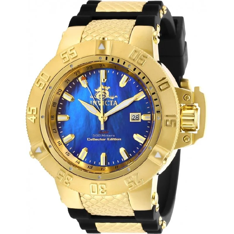 Regal diamond watches-Invicta Men's 29617 Subaqua Noma III Black and Gold-tone Inserts Silicone Watch