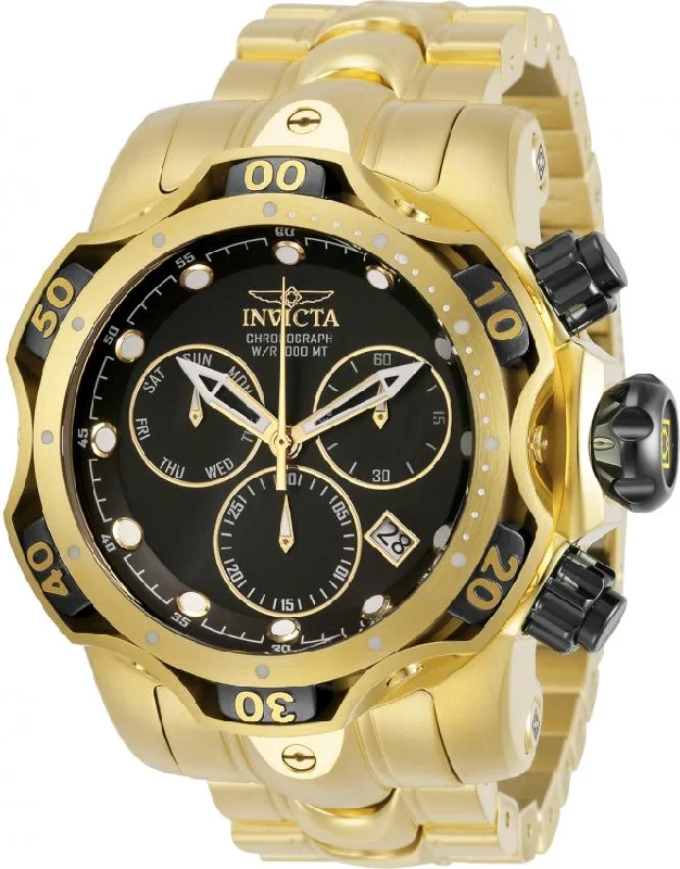 Retro strap watches-Invicta Men's 29642 Venom Venom Gold-Tone Silver Watch