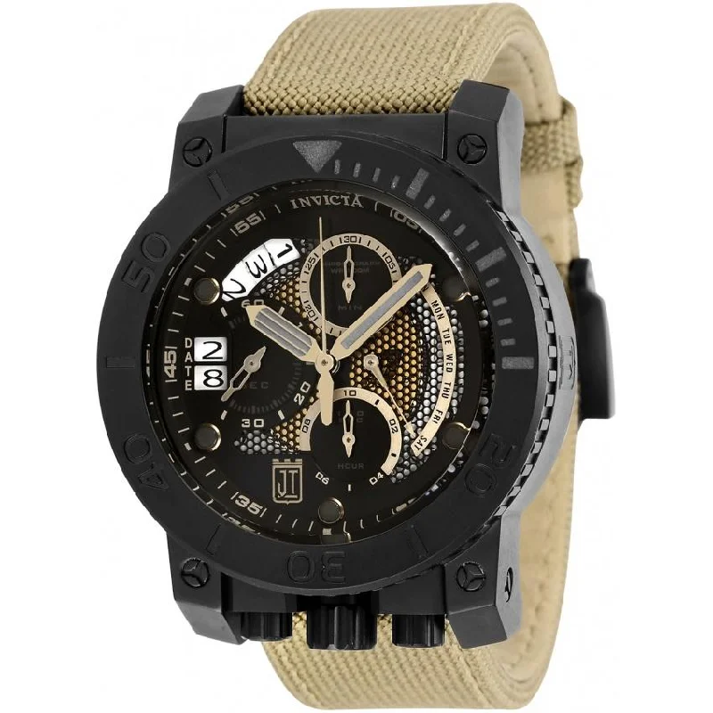 Wide band watches-Invicta Men's 29664 Jason Taylor Black Nylon Watch