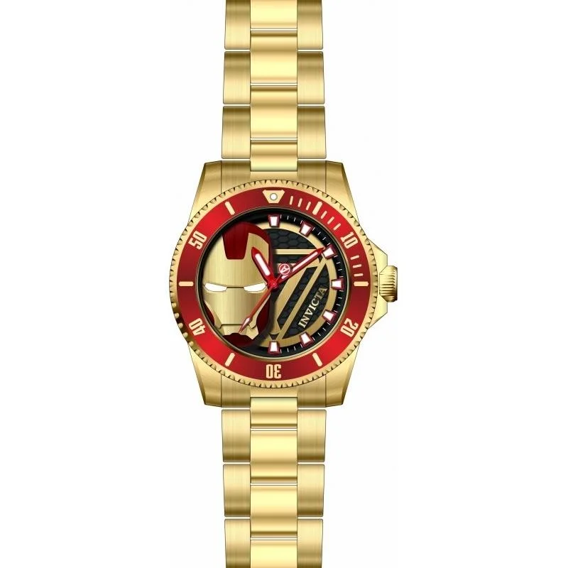 Sport waterproof watches-Invicta Men's 29678 Marvel Ironman Gold-Tone Stainless Steel Watch