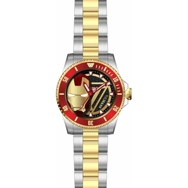 Spinel face watches-Invicta Men's 29679 Marvel Ironman Gold-Tone and Silver Stainless Steel Watch