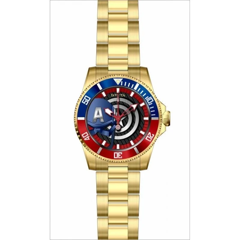 Thick metal watches-Invicta Men's 29681 Marvel Gold-Tone Stainless Steel Watch