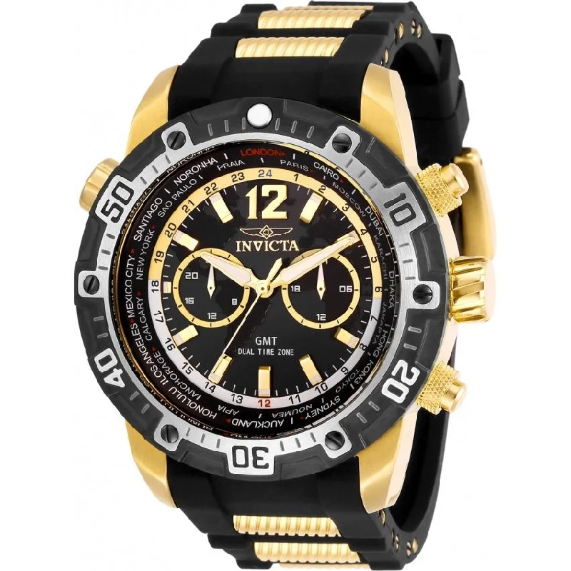 Regal diamond watches-Invicta Men's 29919 Aviator Black Polyurethane Watch