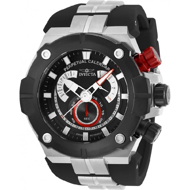 Bold analog watches-Invicta Men's 29952 Sea Hunter Black Silicone Watch