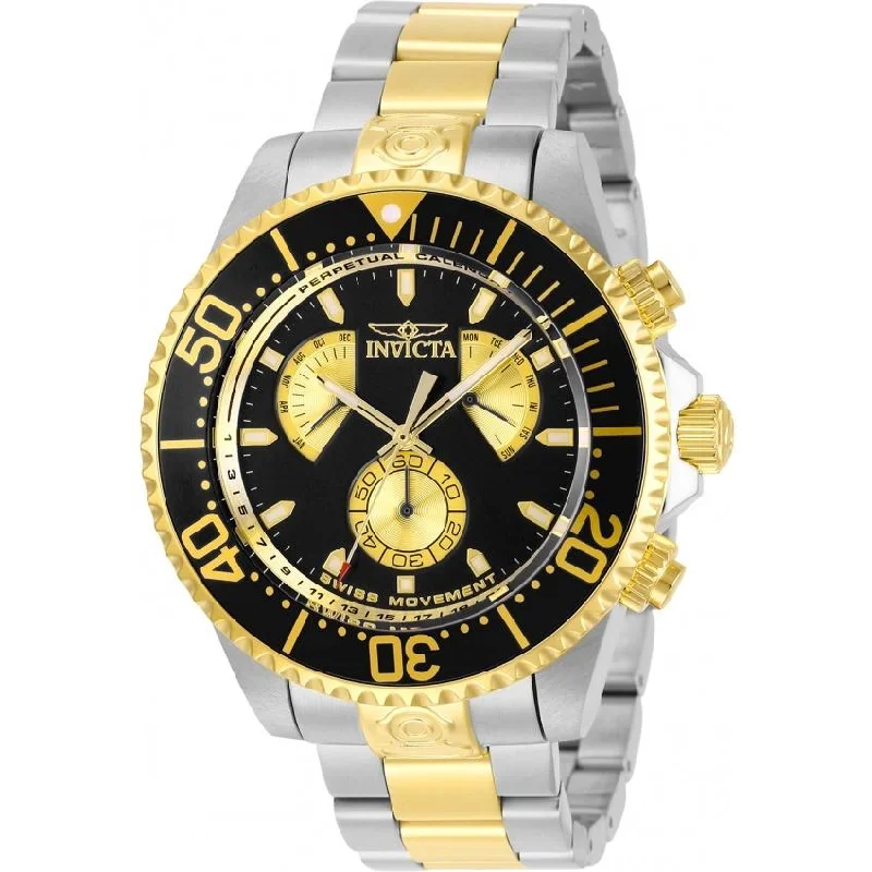 Worn style watches-Invicta Men's 29972 Pro Diver Gold-Tone and Silver Stainless Steel Watch