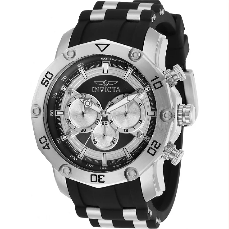 Amethyst bezel watches-Invicta Men's 30028 Pro Diver Black and Silver Stainless Steel Watch