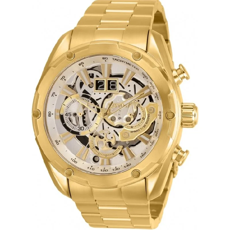 Green band watches-Invicta Men's 30038 Speedway Automatic Gold-Tone Stainless Steel Watch