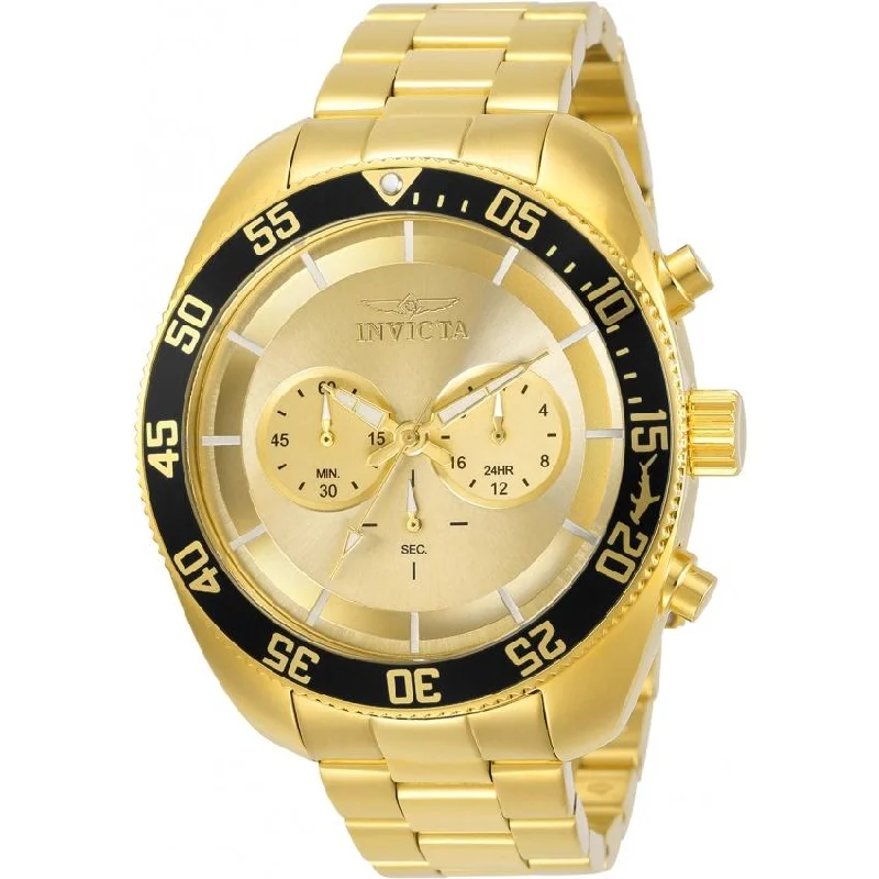 RosInvicta Men's 30059 Pro Diver Gold-Tone Stainless Steel Watch