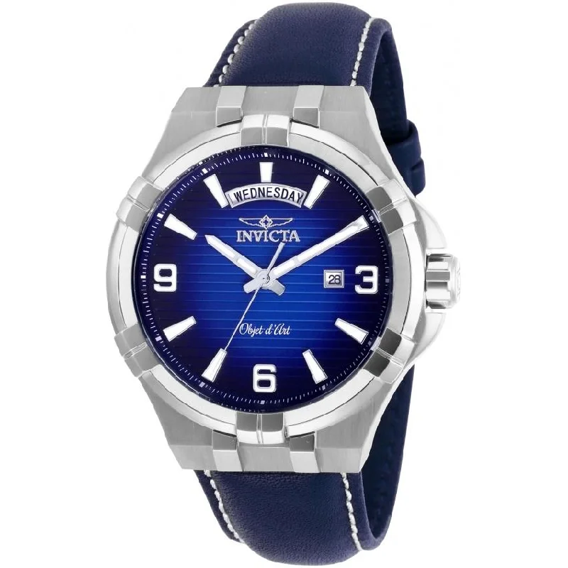 RosInvicta Men's 30182 Objet D Art Blue Leather Watch