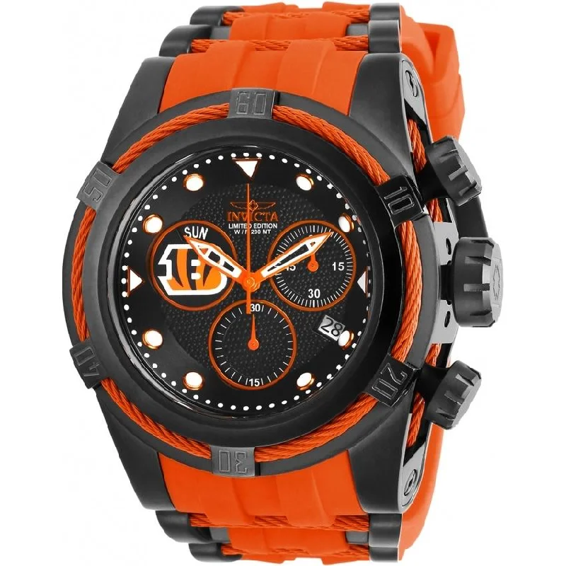 Thick metal watches-Invicta Men's 30229 NFL Bengals Orange Silicone Watch