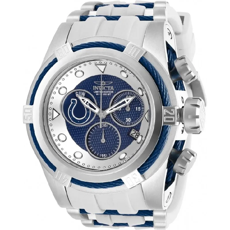 Regal diamond watches-Invicta Men's 30236 NFL Colts White Silicone Watch