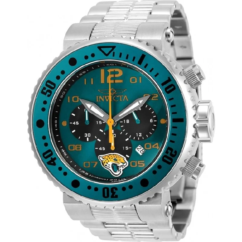 Worn style watches-Invicta Men's 30269 NFL Jaguars Stainless Steel Watch