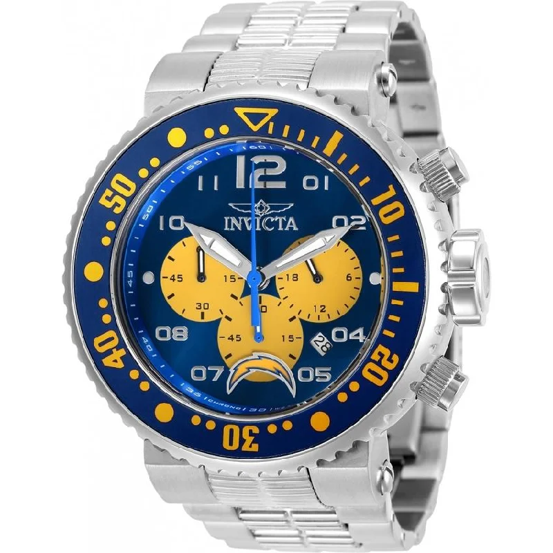 Cedar wood watches-Invicta Men's 30271 NFL Chargers Stainless Steel Watch