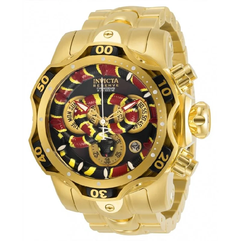 Pure quartz watches-Invicta Men's 30312 Reserve Venom Gold-Tone Stainless Steel Watch