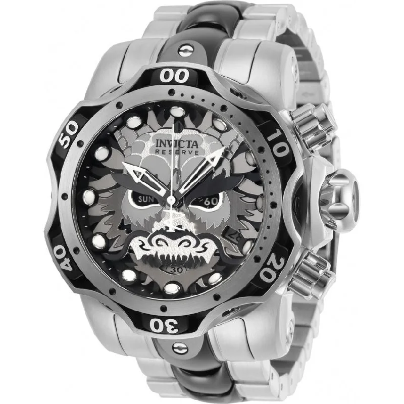 Amethyst bezel watches-Invicta Men's 30399 Reserve Venom Stainless Steel Watch