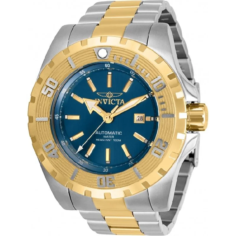 Round strap watches-Invicta Men's 30502 Pro Diver Automatic Gold-Tone and Silver Stainless Steel Watch