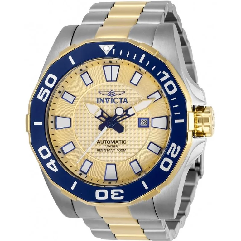 Flex band watches-Invicta Men's 30511 Pro Diver Automatic Gold-Tone and Silver Stainless Steel Watch